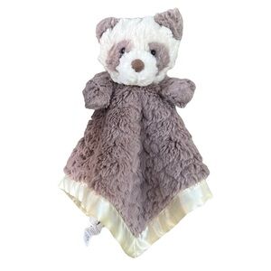 Mary Meyer Putty Nursery Panda Plush Lovey Security Blanket Satin Lined Soft GUC